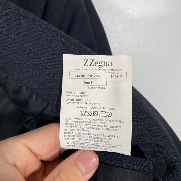 Z Zegna 'Drop 8' Two-Button Wool Blazer Size 52-R - Picture 6 of 10